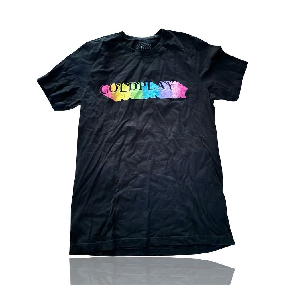 Coldplay Spectrum Unisex Graphic Tee Black Music Band T-Shirt Size M